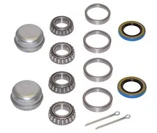 Pair of Trailer Bearing Repair Kits for 1-1/16 Inch Straight Spindles Silver 