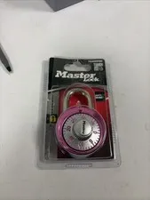 Master Lock 1530DPNK Pink Wide Metal 3-Digit Combination Dial Padlock 1-7/8 in.