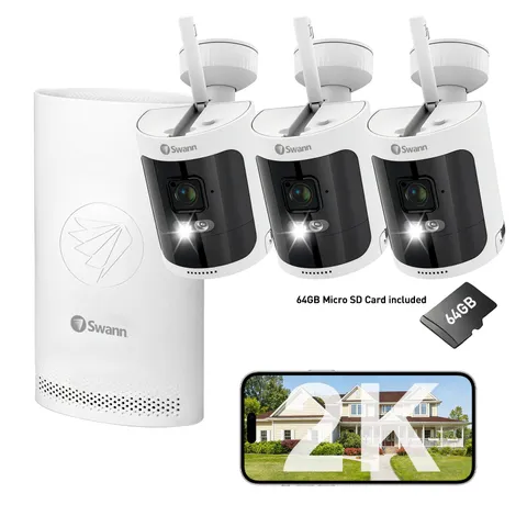 Swann 2K HD Wire-Free Wireless Security camera System Battery Powered Record 8CH