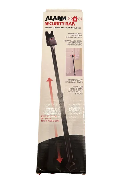 U.S. Patrol Adjustable Door Bar Security Electric Sound Alarm Safety Black New