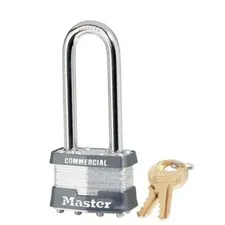 W1 KZ Laminated Steel Rekeyable Pin Tumbler 1-3/4" Padlock, 2-1/2" Shackle, 1K