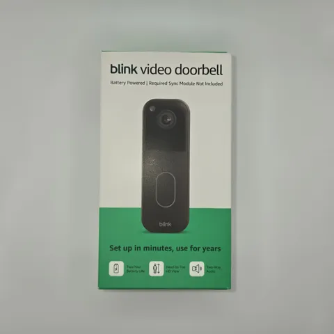 Blink Wireless Video Doorbell 2nd Gen Black HD Battery Powered - NEW - FREE SHIP