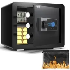 DAYI Biometric Fingerprint Safe Box, 0.8 Cubic Feet Home Safes with Fireproof...