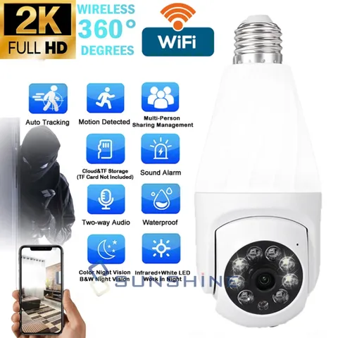 2.4G 5G Camara WiFi De Seguridad 360 Con Audio Microfono Para Casa Y Exterior