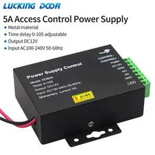 DC 12V 5A Access Control Power Adapter Switch Power Supply Control AC 100~240V F
