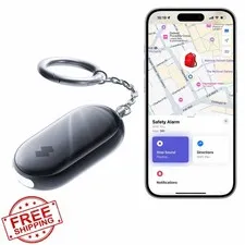 SwitchBot Personal Safety Alarm Black - Loud Siren Strobe, Apple Find My