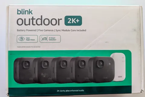 📹🏡blink Outdoor 2K+ Wireless 5 Camera Smart Security System w/Sync Module Core