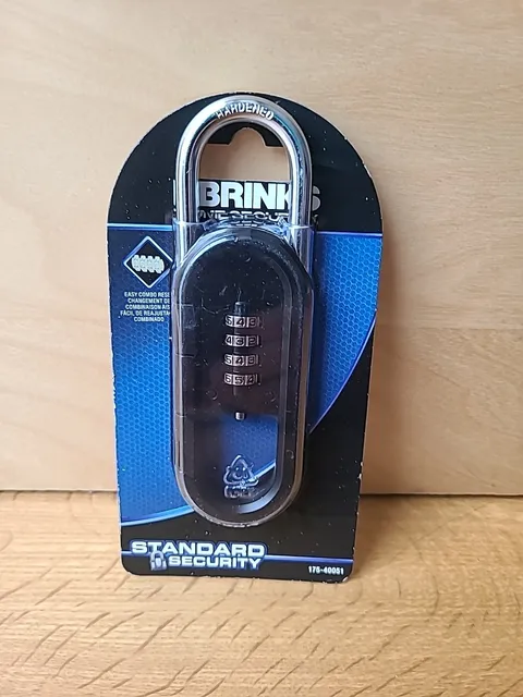NEW Brinks 175-40051 4 Dial Resettable Sports Combination Padlock, 40mm Black