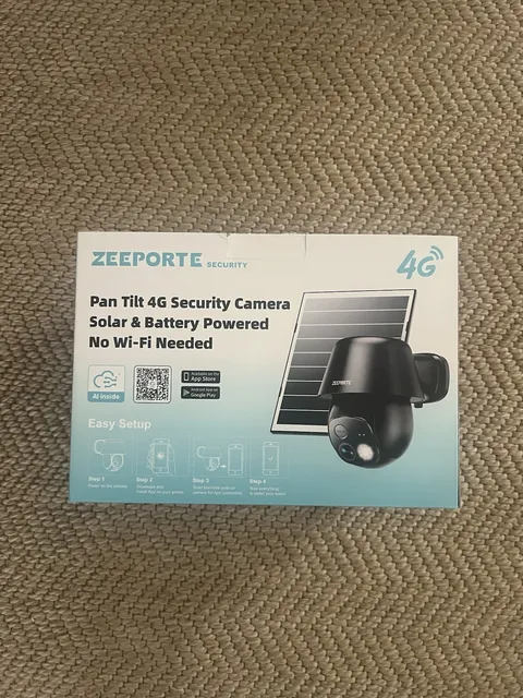 Pan Tilt 4G Security Camera Solar & Battery Powered No WiFi Needed