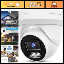 4K 8MP PoE IP Turret Camera - Outdoor, Full Color Night Vision, 105° Wide Angle,