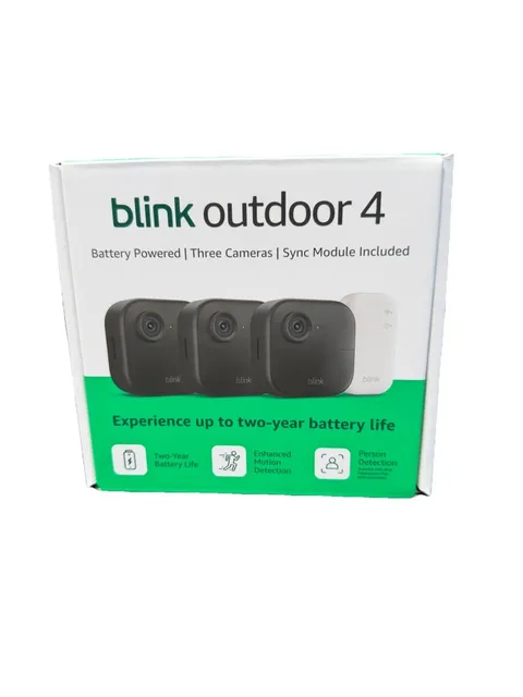 Blink Outdoor 4 (4th Gen 2025) Wireless 3 Camera Security System + Sync Module
