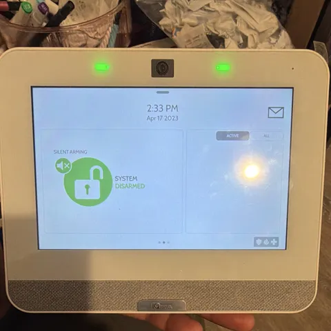 Qolsys IQ Panel 4 Touchscreen Alarm Panel White w/ Built-In Camera Wi-Fi