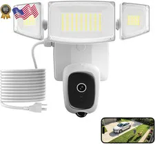 iMaihom 2K Floodlight Camera with Plug-in Power Cable, 3000LM Security