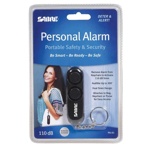SABRE PA-01 Personal Protection Alarm, 110dB, Black 20VG89