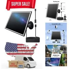 Fast Charging 8W Solar Panel with USB-C and Micro USB for Outdoor Security