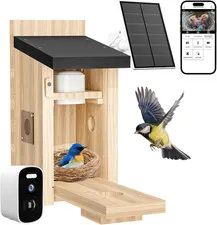 Bird Houses Camera, 4Mp Solar Bird House with Camera, 2.4G Wifi Live View, Night