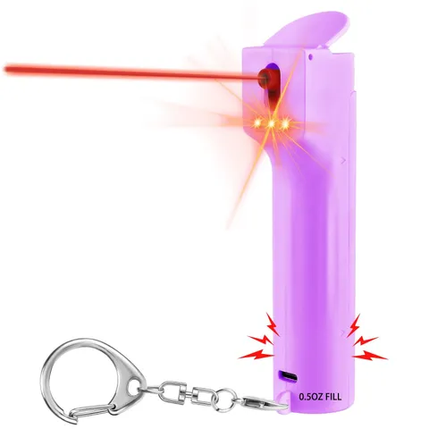 3-in-1 Pepper Spray Personal Alarm, 12ft Quick Release Gel UV Dye, 140dB Sire...