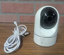 Eufy Security Indoor Cam 2K Pan & Tilt Wired (Model T8410) With Cord Works Good