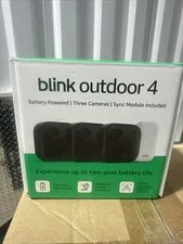 SEALED Blink Outdoor 4 1080p Wi-Fi Outdoor 3-Camera Security System Black NEW