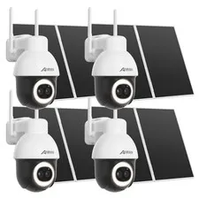5MP Wireless Security Camera 3K WiFi Solar Battery Powered AOV Camera Outdoor IR