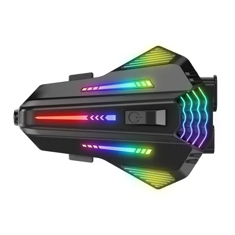 Motorcycle Helmet Bluetooth Headset Intercom LED Screen Speakers 2-Way