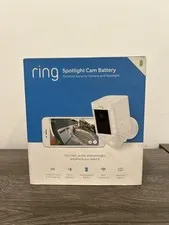 Ring Spotlight Cam Outdoor Battery Powered Security Cameras White BRAND NEW