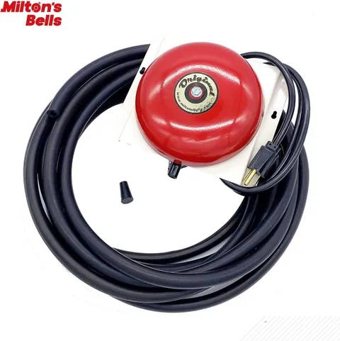 Milton's Bells Original Driveway Bell Kit, Red Bell, 25 ft Signal Hose