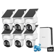 ARCCTV Solar Battery Powered Wireless Security Camera System Home Outdoor Audio
