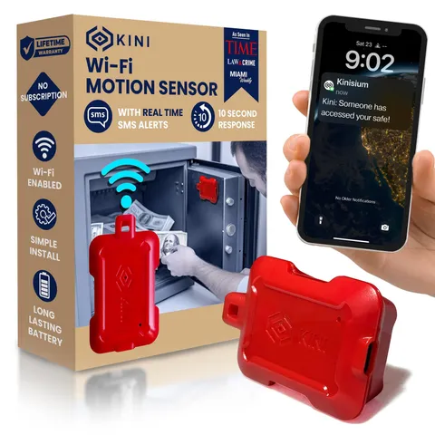 Kini Safe Alert WiFi Motion Sensor Alarm  RealTime App, SMS & Email Alerts  G...