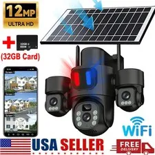12MP HD Camara De Seguridad Solar Inalambricas Para Exterior Con Vision Nocturna