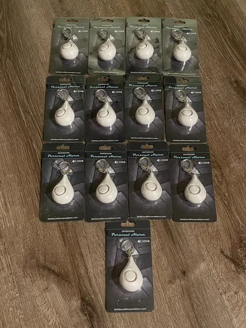 Lot of 13 SafeSound Personal Alarm Key Rings~White~Original Name Brand 125DB