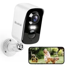 2K Security Cameras Wireless Outdoor - 5200mAh Battery Powered, AI Motion Det...