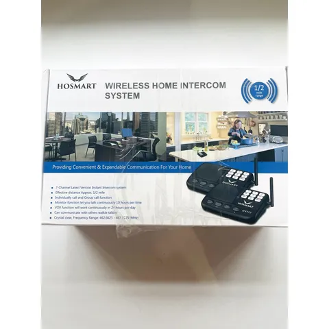 Hosmart HY777 Wireless Home Intercom System 2 Units 7 Channel 1/2 Mile Range NEW