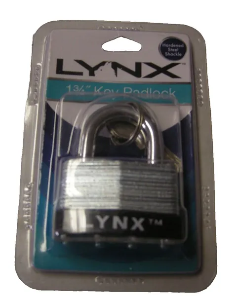 Lynx Key Padlock Hardened Steel Shackle, 1-3/4", #15027, Brand New