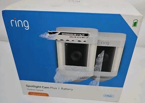 Ring Spotlight Cam Plus Camera Indoor/Outdoor Wireless + Battery - 2-Pack - New