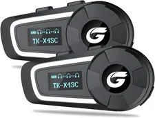 TK-X4SC Motorcycle Helmet Bluetooth 5.1 Headset with LCD Screen, IP67 Waterproof