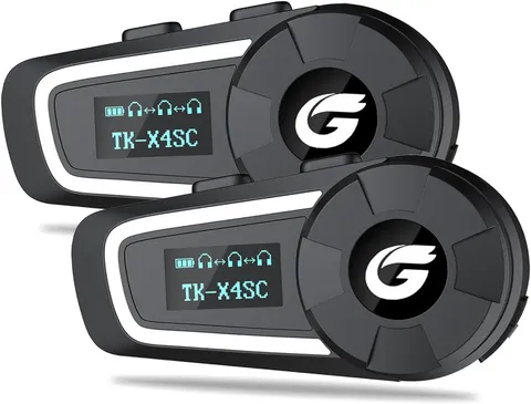 TK-X4SC Motorcycle Helmet Bluetooth 5.1 Headset with LCD Screen, IP67 Waterproof