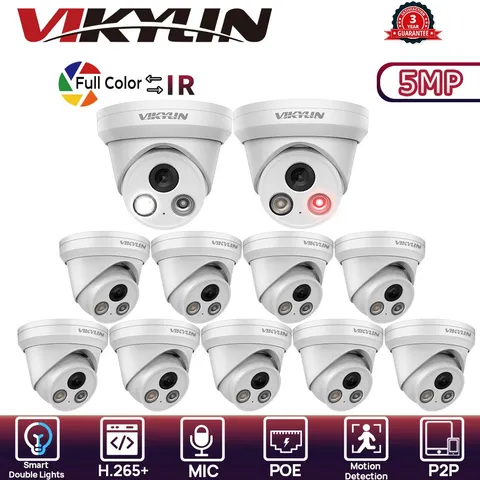 VIKYLIN C52 Dual lens Color Security 5MP PoE Camera Onvif NDAA Lot