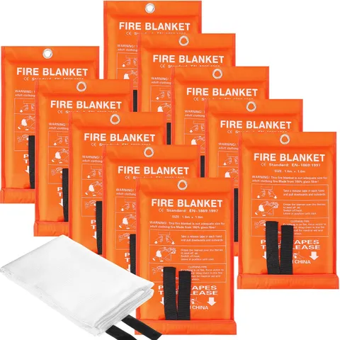 10 Pack 39” x 39” Fire Blanket for Home Kitchen Safety Suppression Blanket Fi...