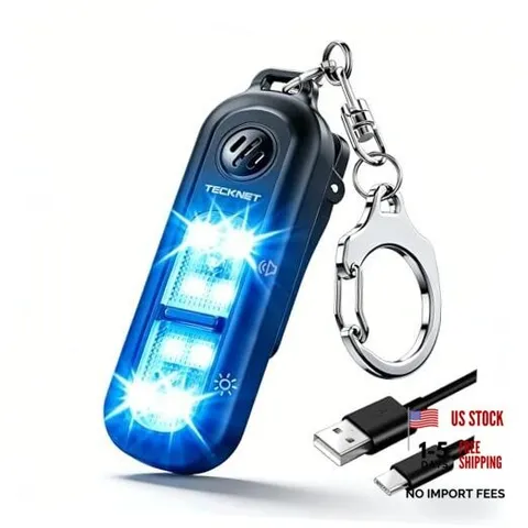Personal Safety Alarm 135dB with SOS Strobe Light for Women - Black