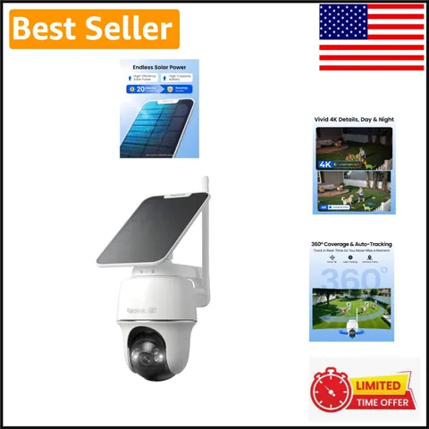 Advanced 8MP Solar Security Camera - HD Night Vision with No Subscription Fees