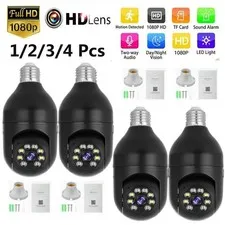 1/2/3/4 Pcs Wi-Fi Camera 1080P IP E27 Light Bulb Cam Wireless Home Security Cam