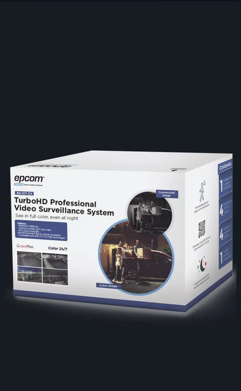 Epcom Professional Video Surveillance System Full Color DVR 4ch 4 cameras 2MP