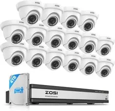 ZOSI 3K Lite 16CH 16 X Dome 2MP Security Camera System 4TB Detect Night Vision