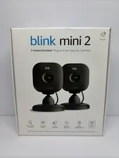 Blink Mini 2 2nd Gen 1080p Security Camera 2 Pack Black Color Night Vision NEW