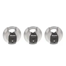 Heavy Duty Outdoor Shrouded Padlock with Key, 2-3/4 In. Wide, 3 Pack