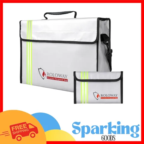 Reflective Water-Resistant Fireproof Bag for Valuables - 15x12x5 inches