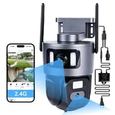 HD Camaras De Seguridad Wifi para Exterior Inalambrica Con Vision Nocturna Video