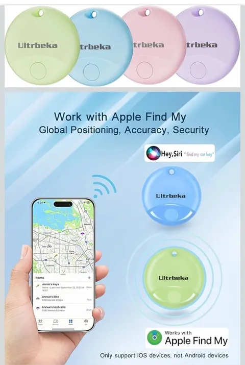Ultrbeka Tracker 4 Pack Bluetooth Item Finder for iPhone – MFi Cert... Fas