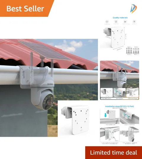 Durable White Gutter Mount Designed for SEHMUA RBX-S73 Solar Security Cameras